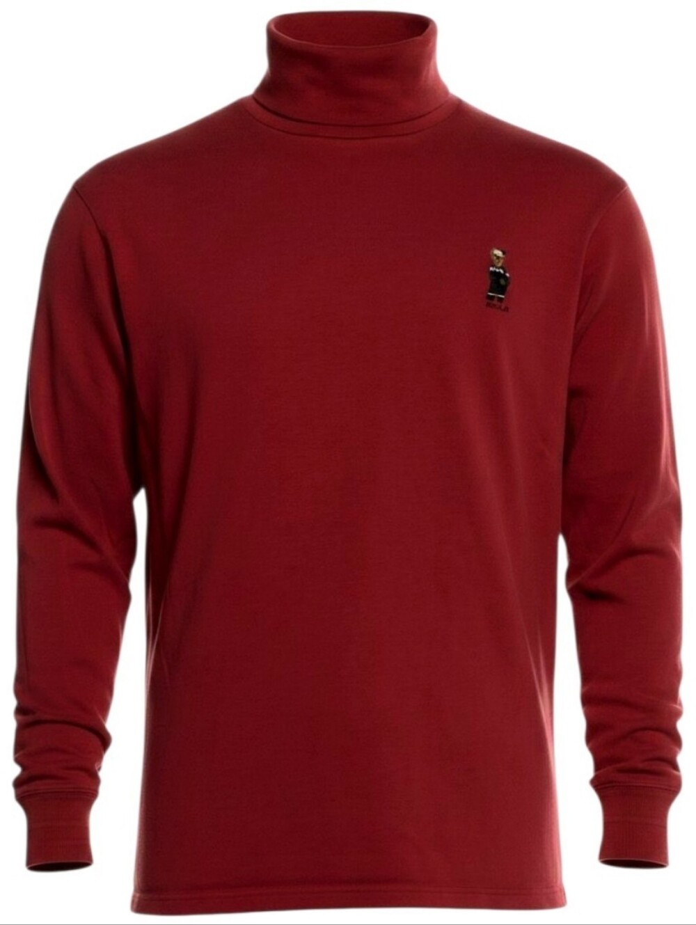 Vintage 90's Polo By Ralph Lauren Polo Bear Red Cotton Turtleneck Size M